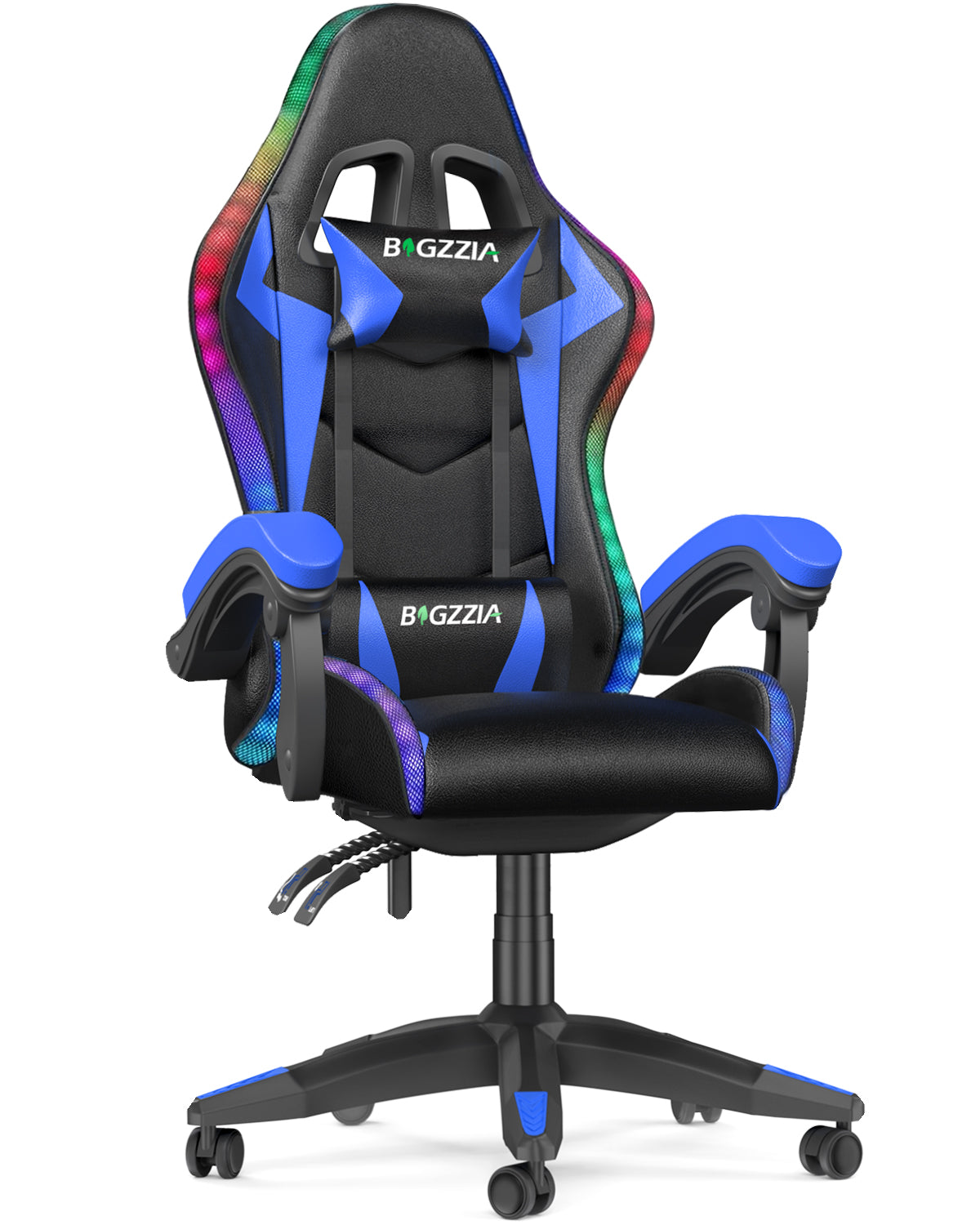 Bigzzia Gaming Chair with LED Lights, Computer Chair with Lumbar Support