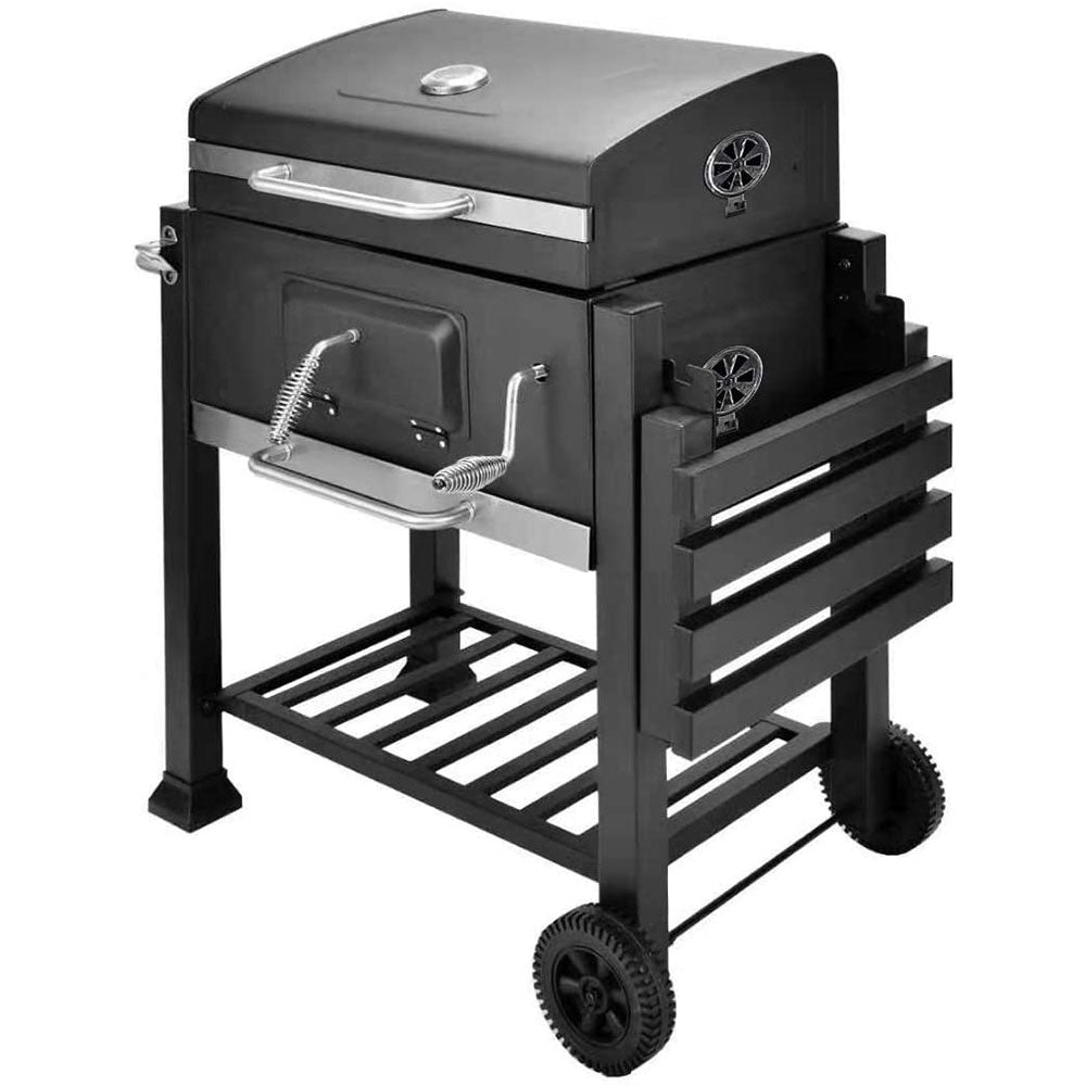 Bigzzia BBQ Grill Charcoal Barbecue Grill with Side Shelf and Hook For Outdoor Backyard Cooking (Version 1)