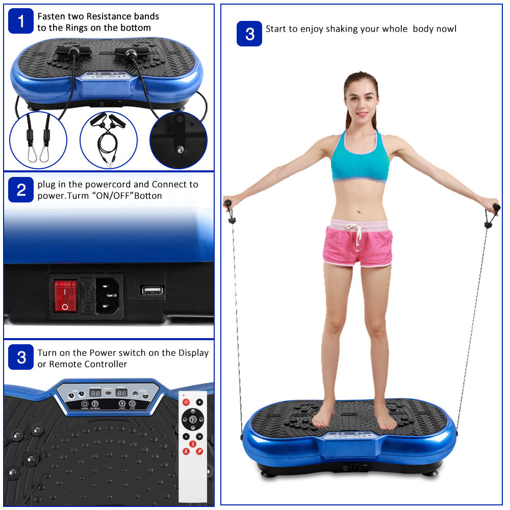 bigzzia Vibration Platform with Rope Skipping, Whole Body Workout Vibration Fitness Platform Massage Machine for Home Training and Shaping, 99 Levels