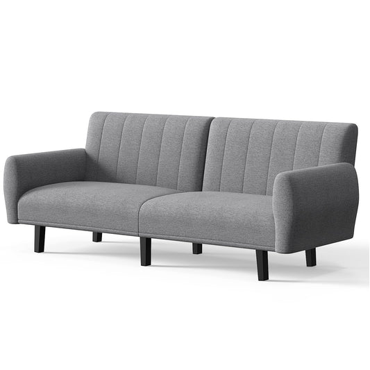 Bigzzia 2-in-1 Convertible Sofa Bed 3 Seater with Adjustable Backrest & Detachable Arms - Double Independent Backrest Design, High-Density Memory Foam - Ideal for Apartments