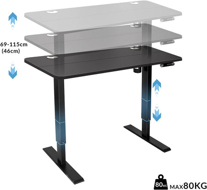 Bigzzia Electric Standing Desk Height Adjustable Standing Desk for 120cm x 60cm Stand Up Desk for Kids and Adults