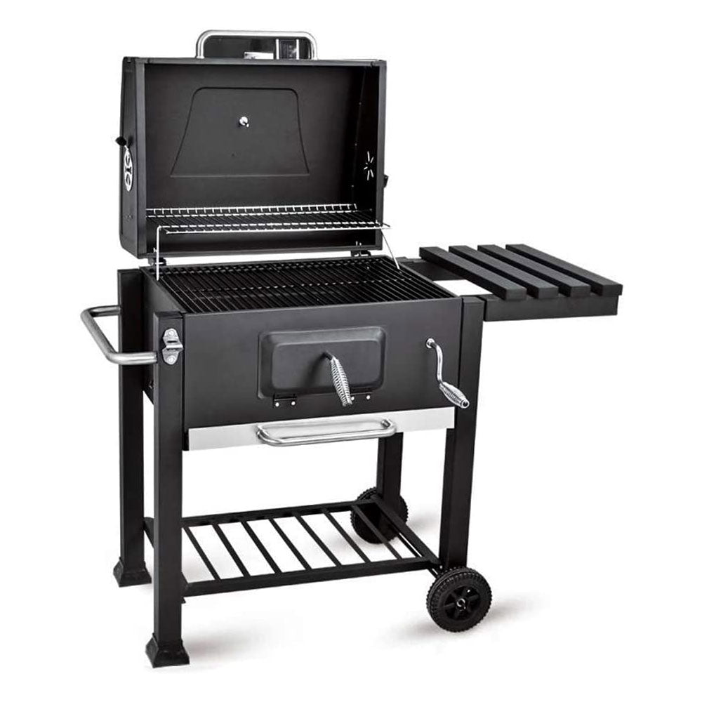 Bigzzia BBQ Grill Charcoal Barbecue Grill with Side Shelf and Hook For Outdoor Backyard Cooking (Version 1)
