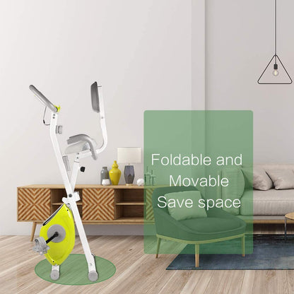 bigzzia Exercise Bike,Upright and Foldable Stationary Bike with Magnetic Resistance/LCD Monitor/Pulse Sensors,Fitness Exercise for Home Gym