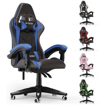 Bigzzia Gaming Chair Office Chair Desk Chair Swivel Heavy Duty Chair Ergonomic Design with Cushion and Reclining Back Support