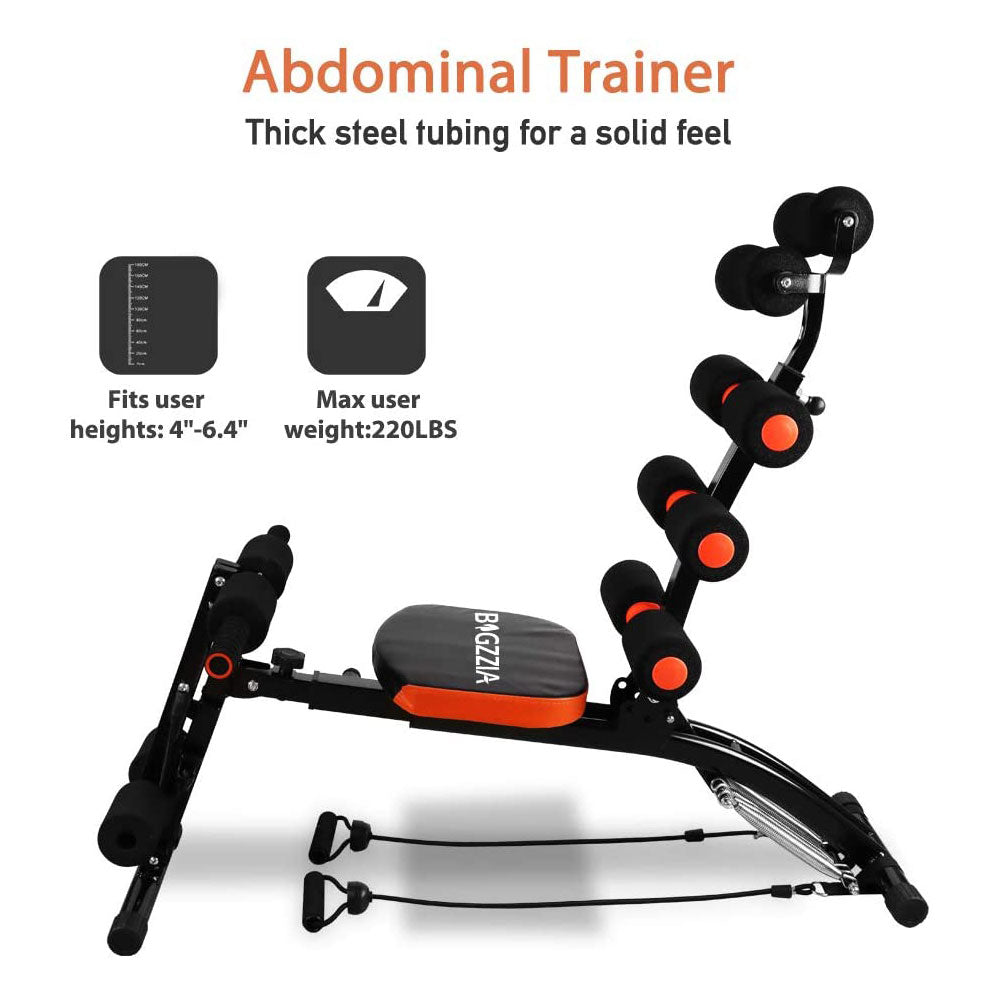 bigzzia Abdominal Trainer, Core Muscle Trainer, Abs Trainer and Abdominal Trainer with Foam Roller Handles, Adjustable, Fitness, Crunch Machine, Training Bench