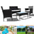 Bigzzia 4 PCS Garden Furniture set Rattan Outdoor Table Chair Sofa With Tempered Glass Table